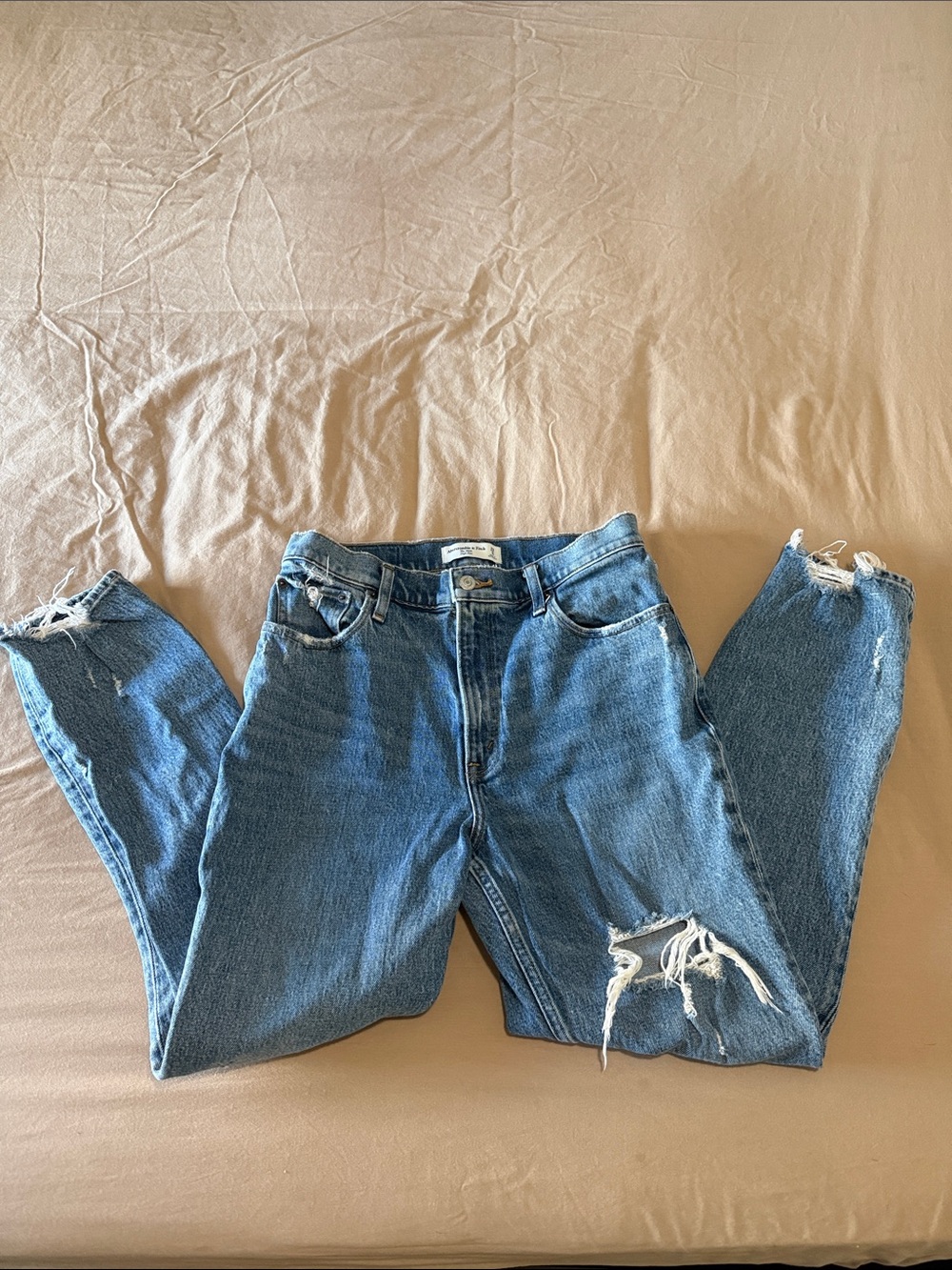 Abercrombie & Fitch Medium Blue High-Rise Mom Jeans